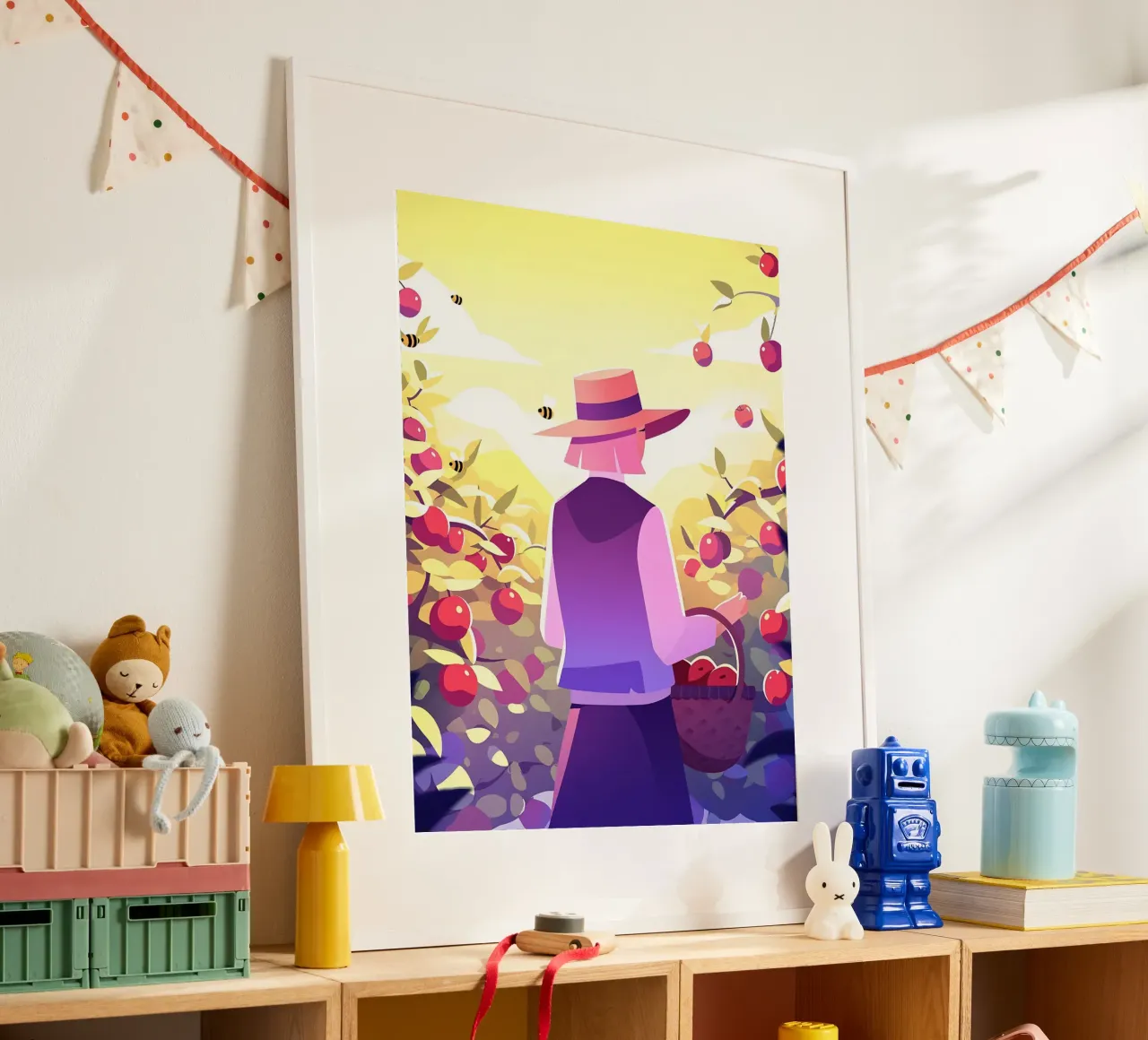 Frau im Apfelhof Lofi Art Hahnemühle von LoFi Gallery