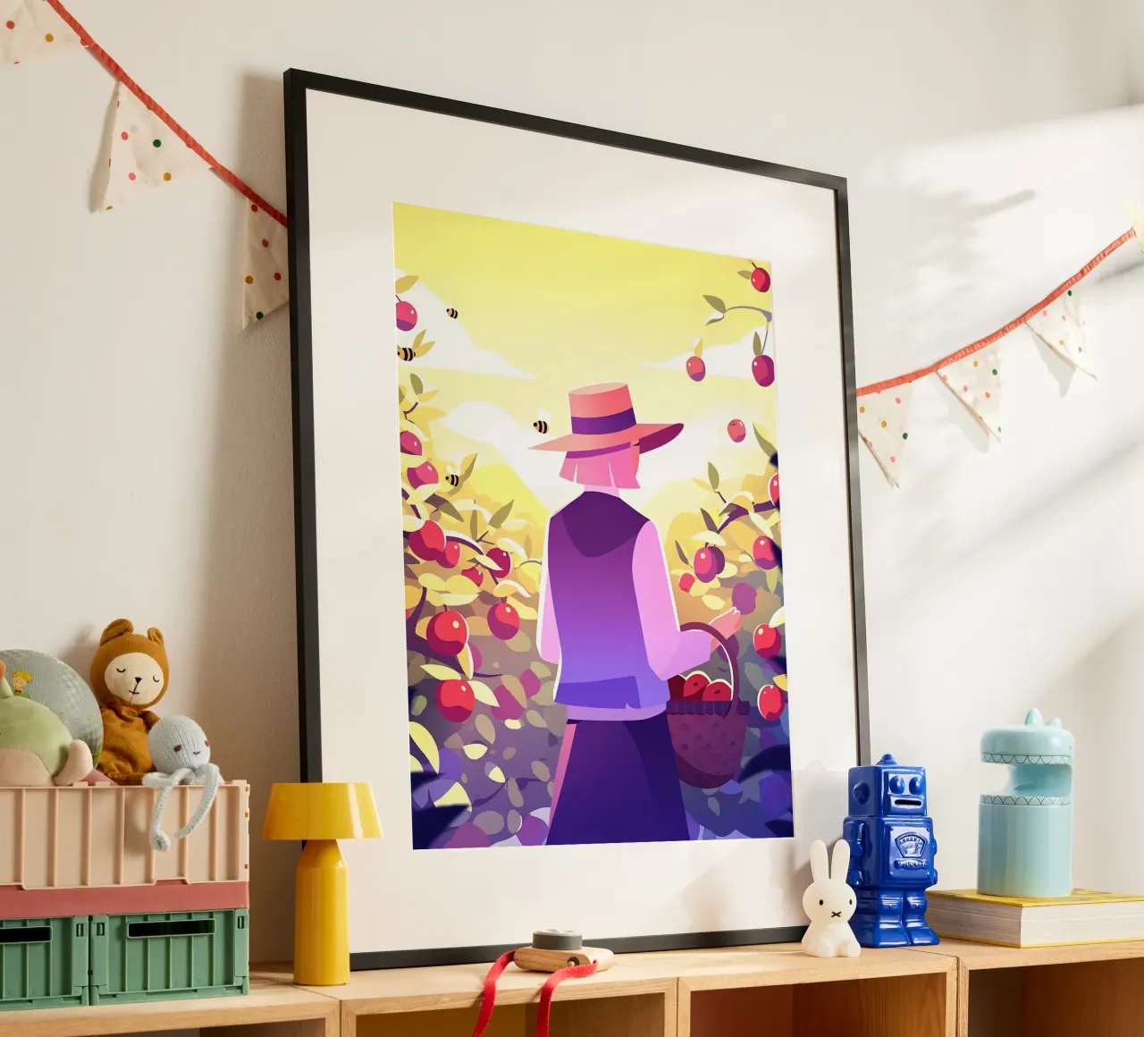Frau im Apfelhof Lofi Art Hahnemühle von LoFi Gallery