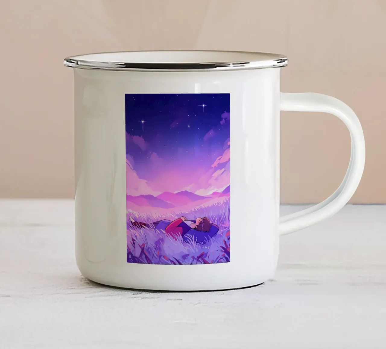 Nel paese dei sogni da solo Lofi Art tazza in smalto da LoFi Gallery