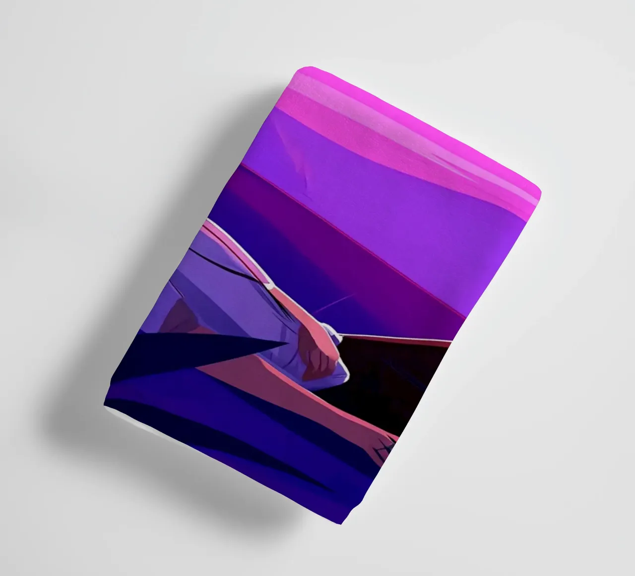 Man rustend op strand bij zonsondergang Lofi kunst badhanddoek van LoFi Gallery
