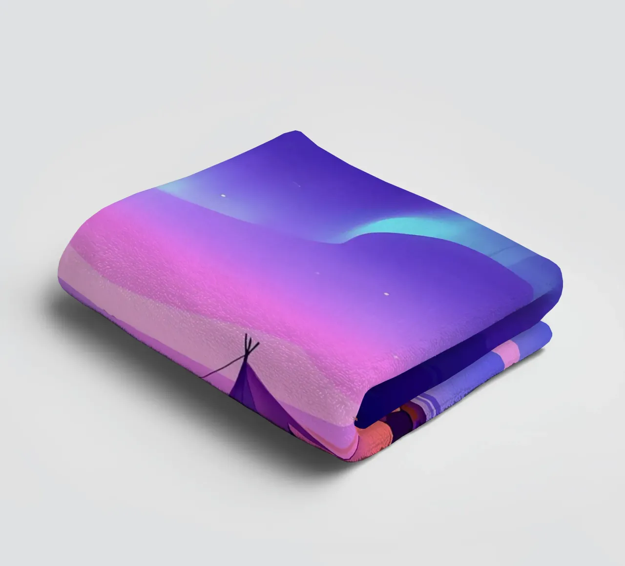 Campeggio sotto l'Aurora Lofi Art asciugamano da bagno da LoFi Gallery