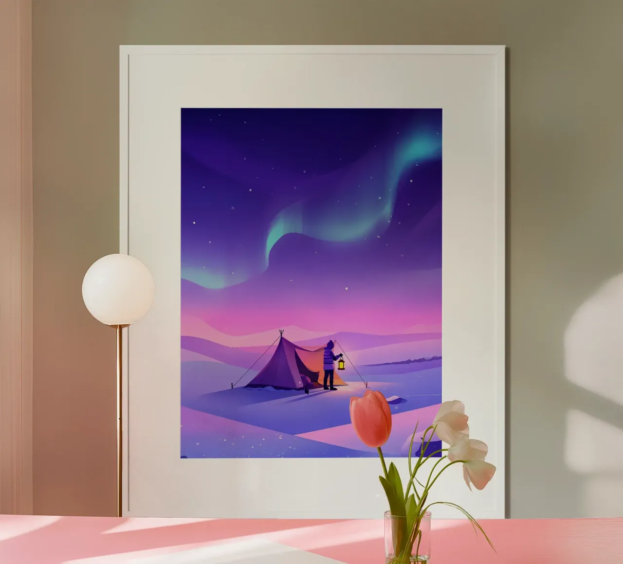 Campeggio sotto l'Aurora Lofi Art carta hahnemühle da LoFi Gallery