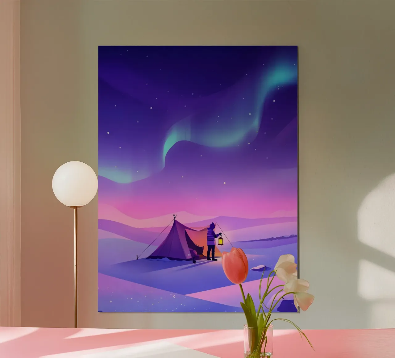 Campeggio sotto l'Aurora Lofi Art carta hahnemühle da LoFi Gallery