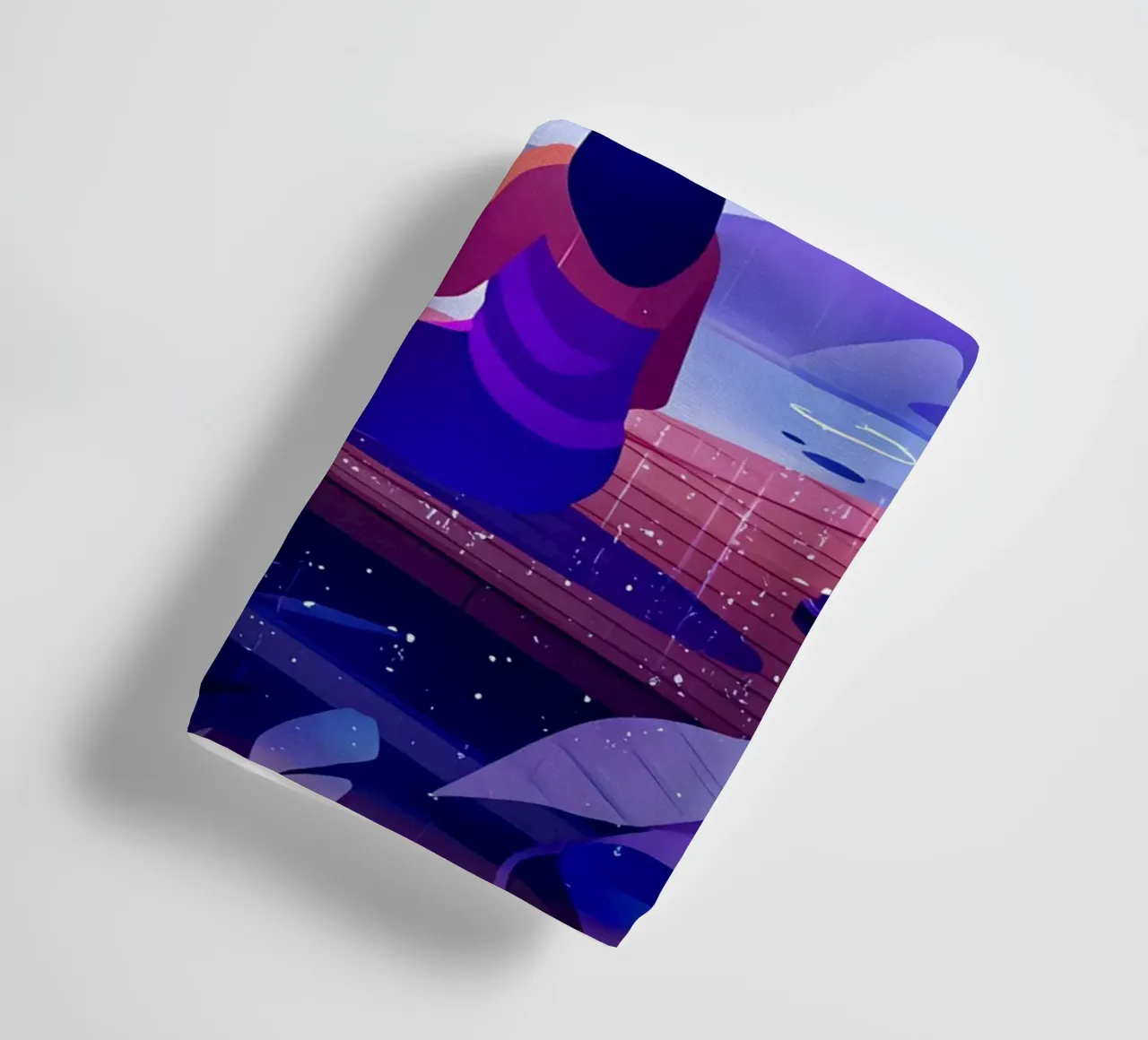 Ragazza che medita in tempo di pioggia Lofi Art asciugamano da bagno da LoFi Gallery
