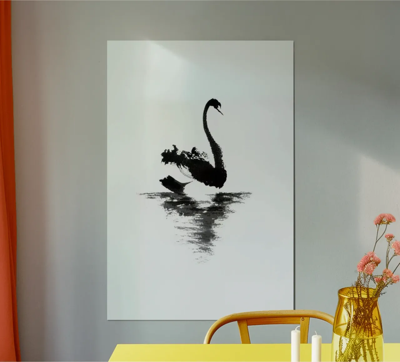 Black Swan II poster con telaio in plastica da Flora & Fauna