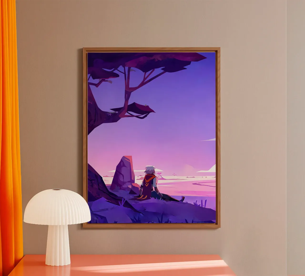 Ragazzo seduto sotto l'albero Lofi Art pannello forex da LoFi Gallery