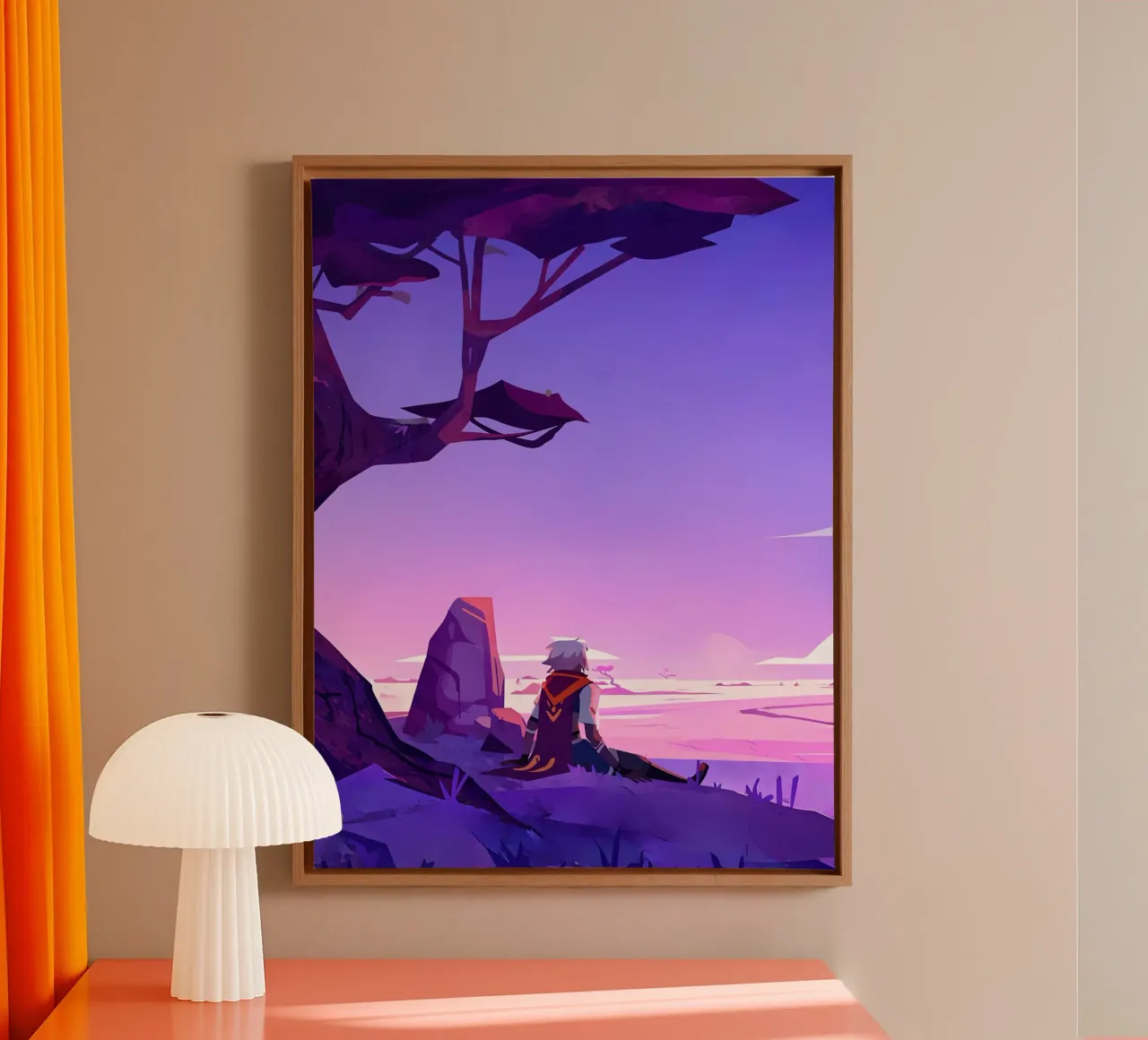 Boy Sitting Below The Tree Lofi Art canvas by LoFi Gallery