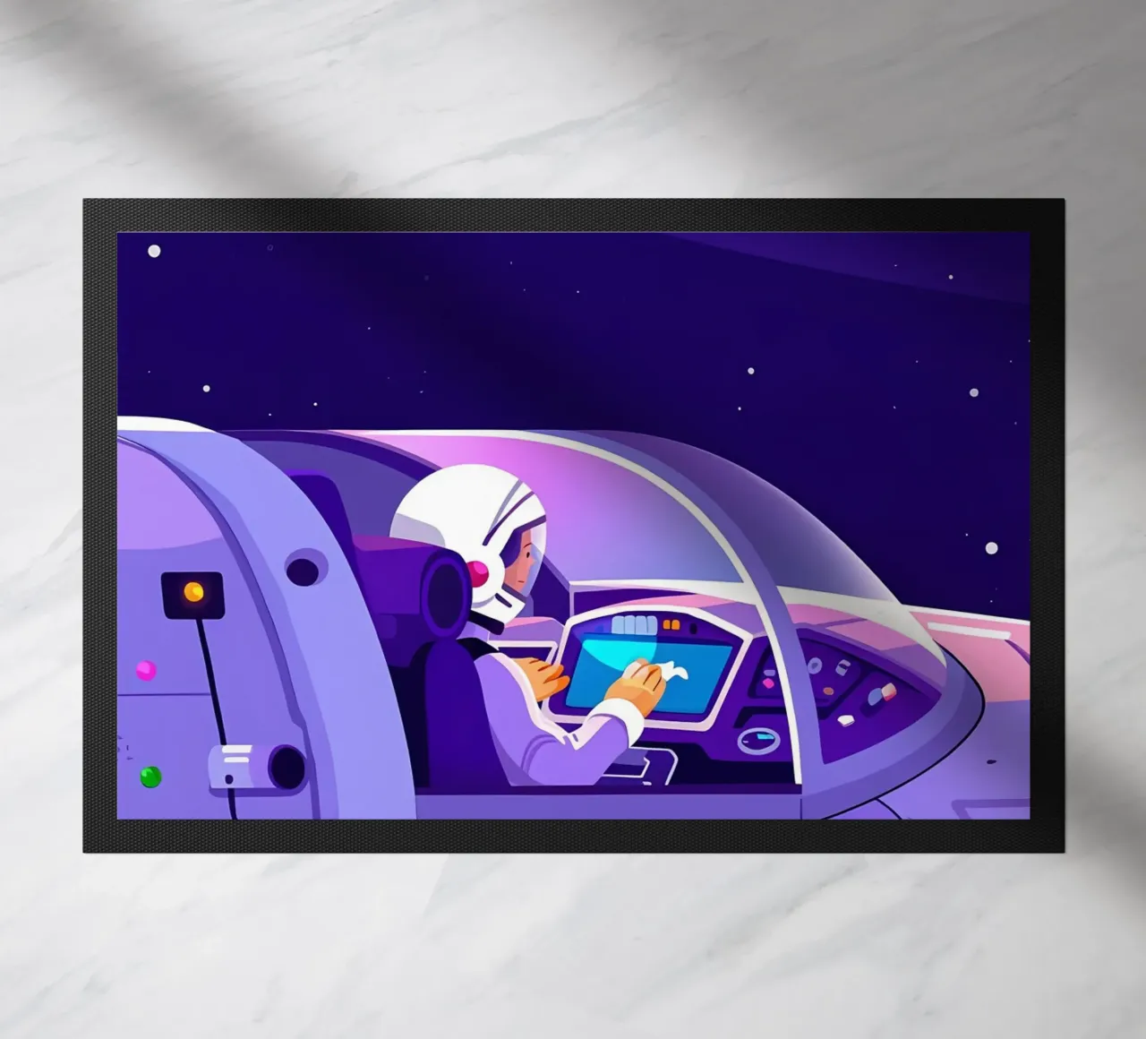 Volare su un'astronave Lofi Art zerbino da LoFi Gallery