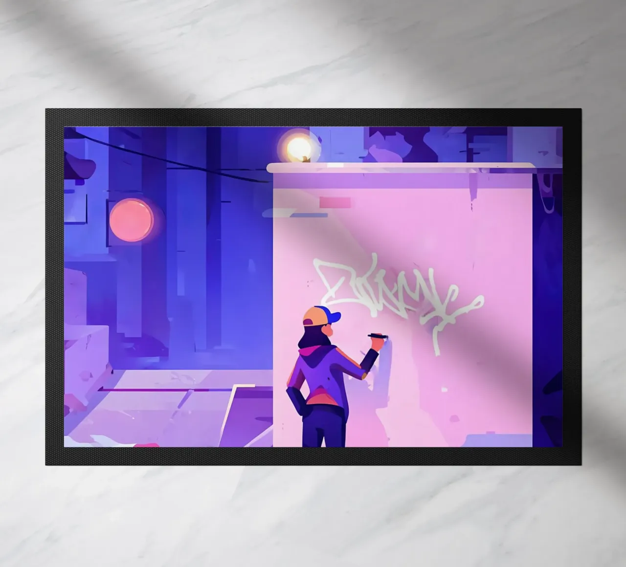 Artista di graffiti di notte Lofi Art zerbino da LoFi Gallery