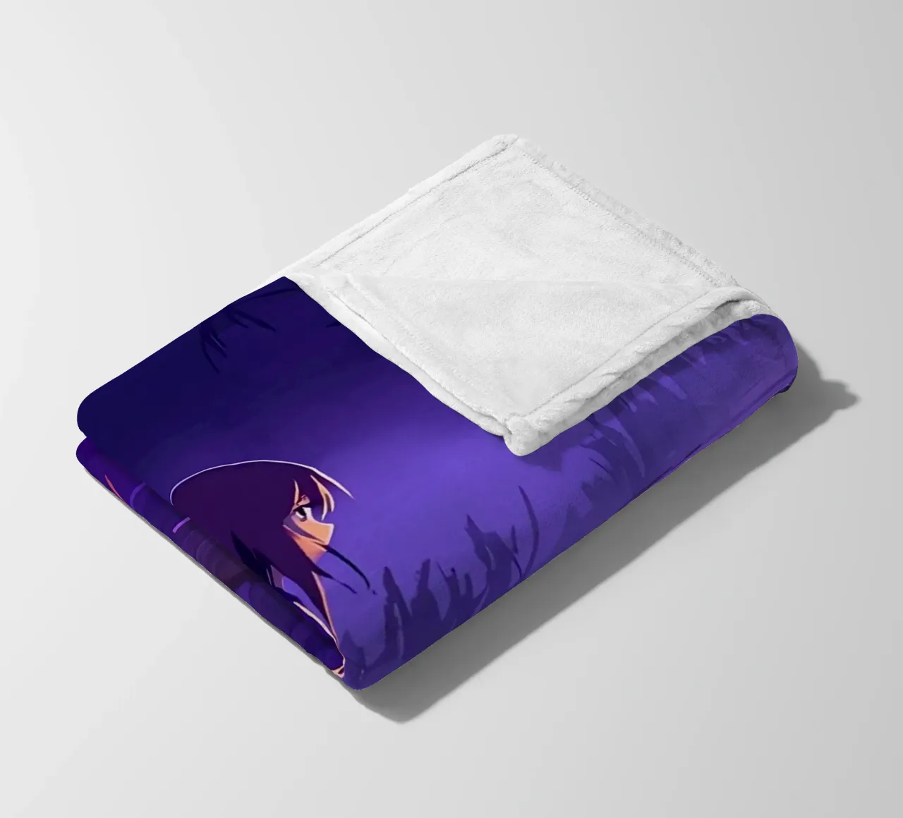 Ragazza con lanterna vicino allo stagno Lofi Art coperta in pile da LoFi Gallery