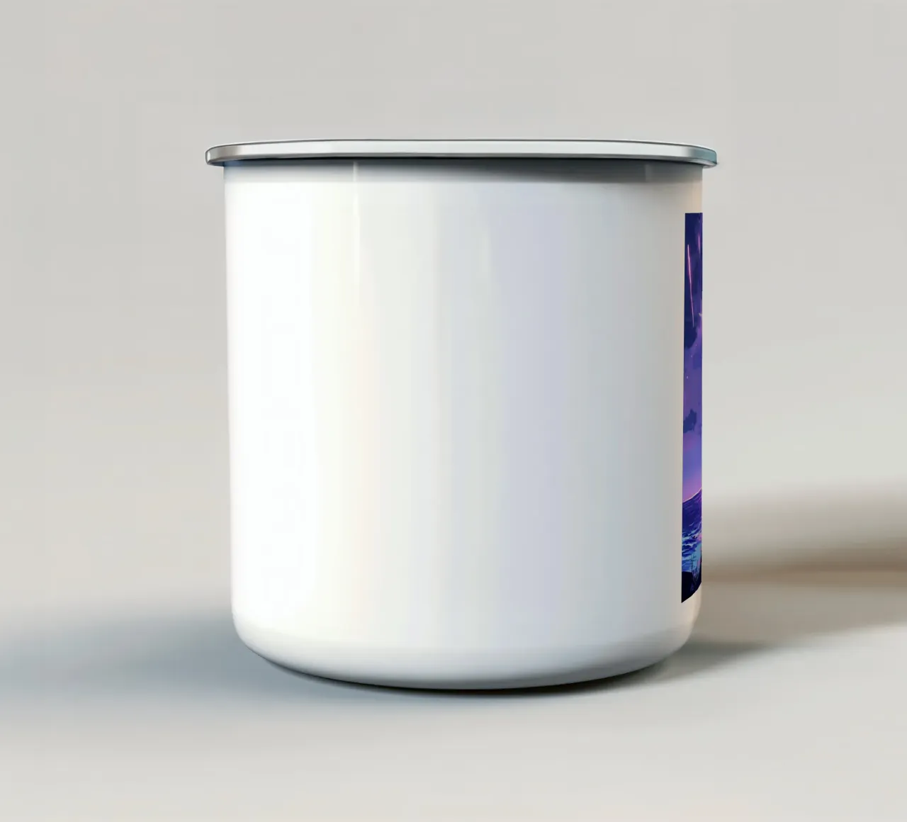 Ragazzo in una tempesta di fulmini Weather Lofi Art tazza in smalto da LoFi Gallery