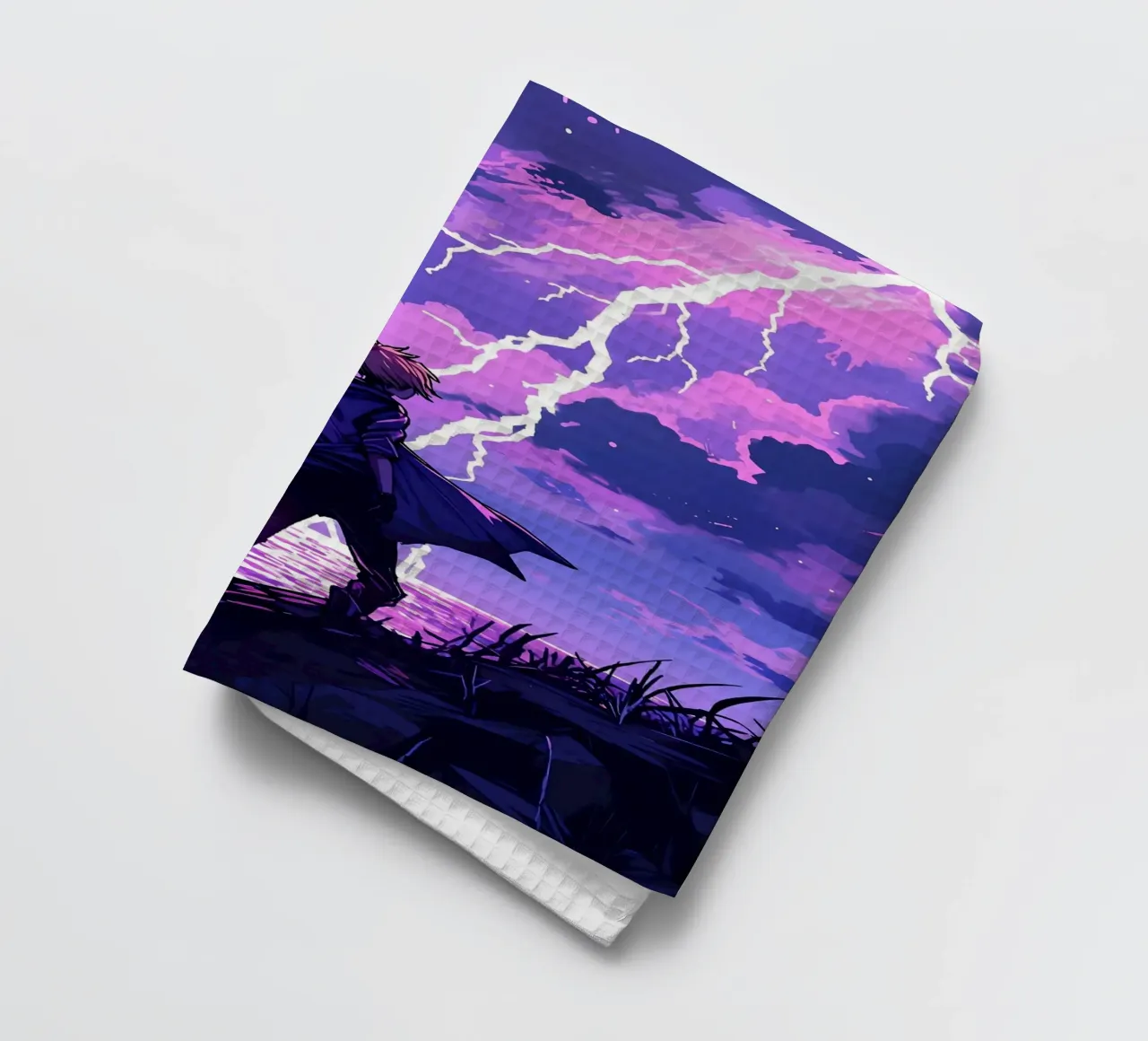 Garçon dans un orage Weather Lofi Art torchon de LoFi Gallery