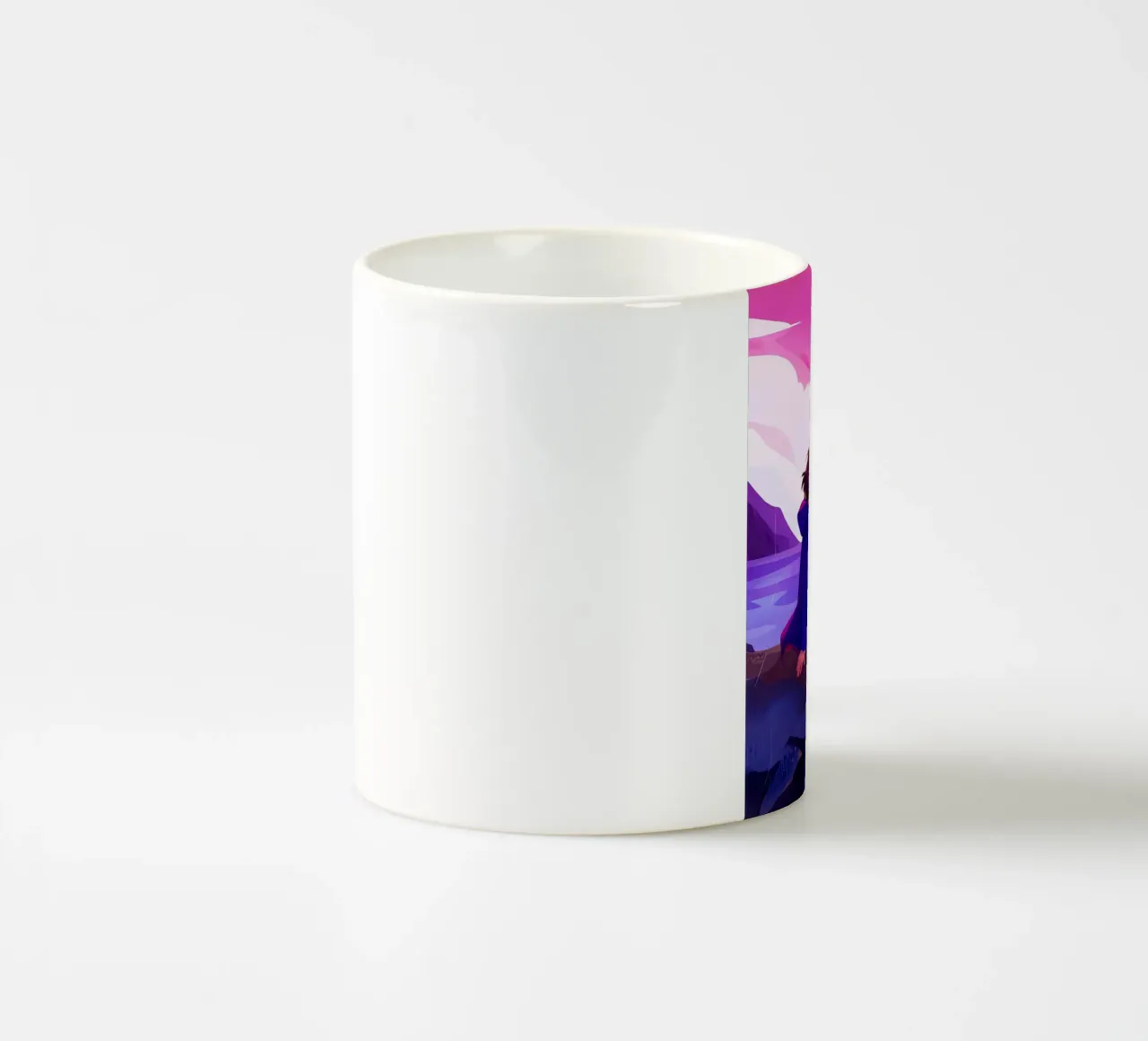 Ragazzo seduto a Ocean Cliff Lofi Art tazza in ceramica da LoFi Gallery