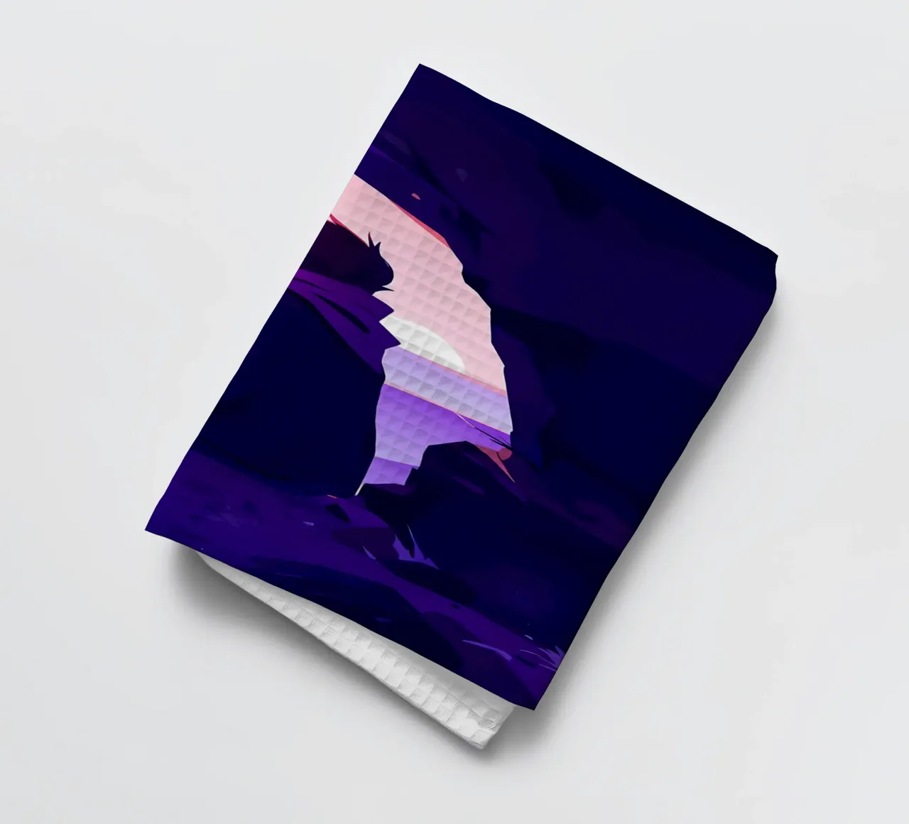 Boy Looking At Sunset At Oceanside Cliff Lofi Art tea towel by LoFi Gallery
