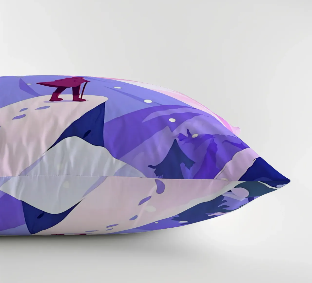 Man Reaching Snow Mountain High Lofi Art decorative cushion by LoFi Gallery