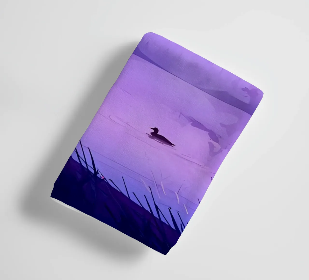 Boy Looking At Ducks In The Lake In Evening Lofi Art towel by LoFi Gallery
