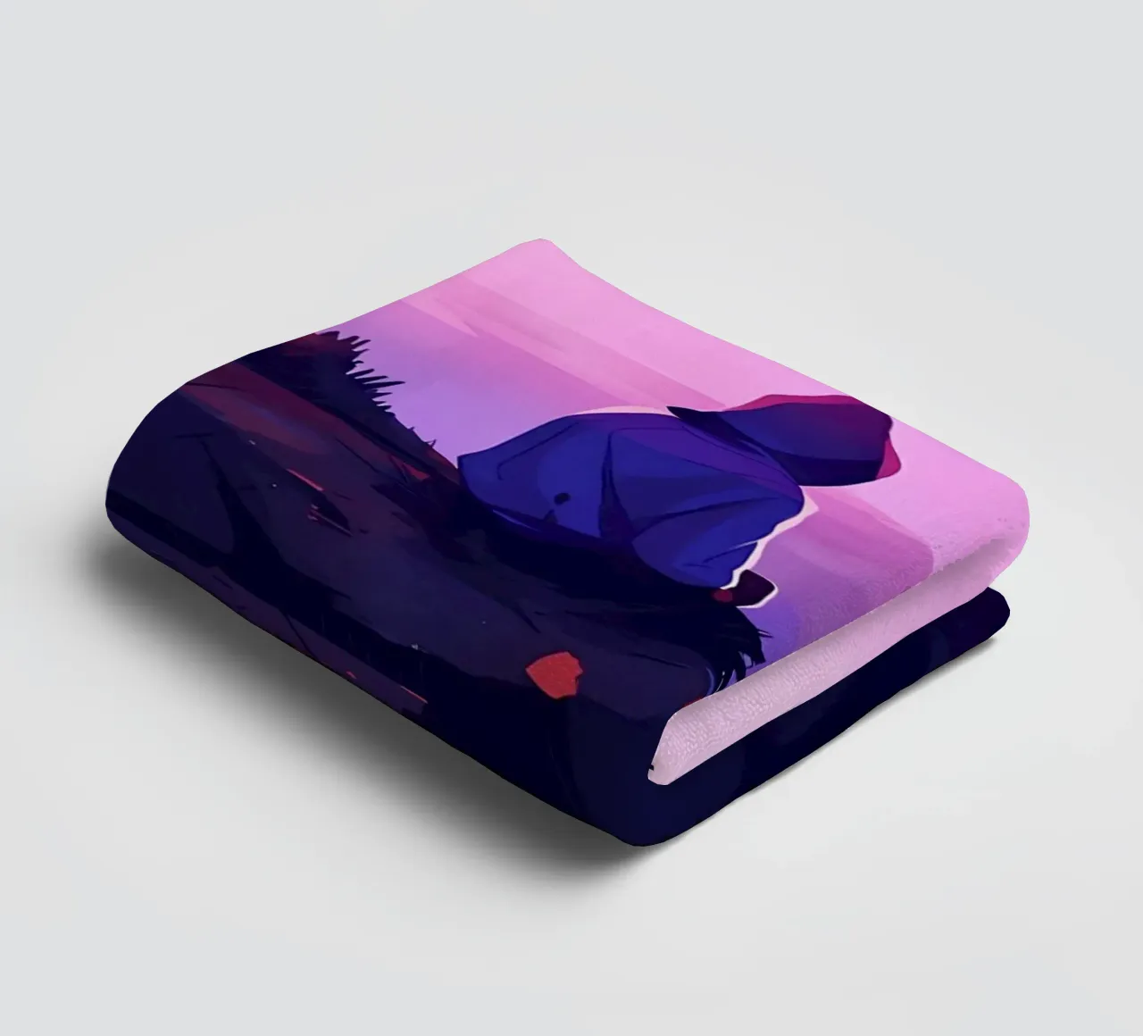Junge sitzend in der Nähe von Oceanside in Abend Lofi Kunst Handtuch von LoFi Gallery