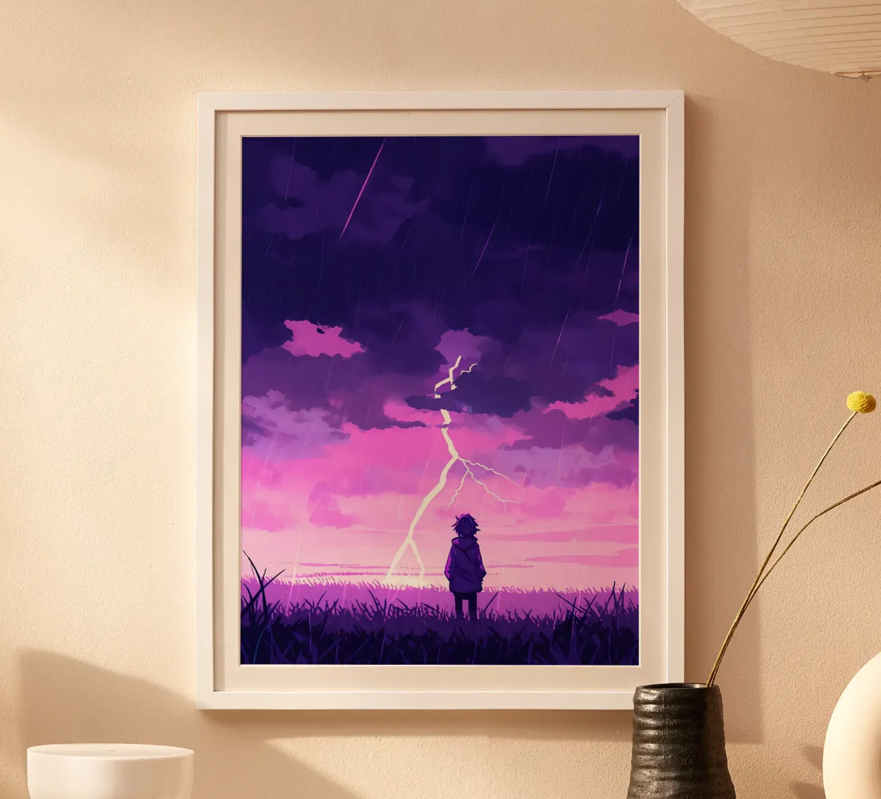 Ragazza sola in un temporale Lofi Art carta hahnemühle da LoFi Gallery