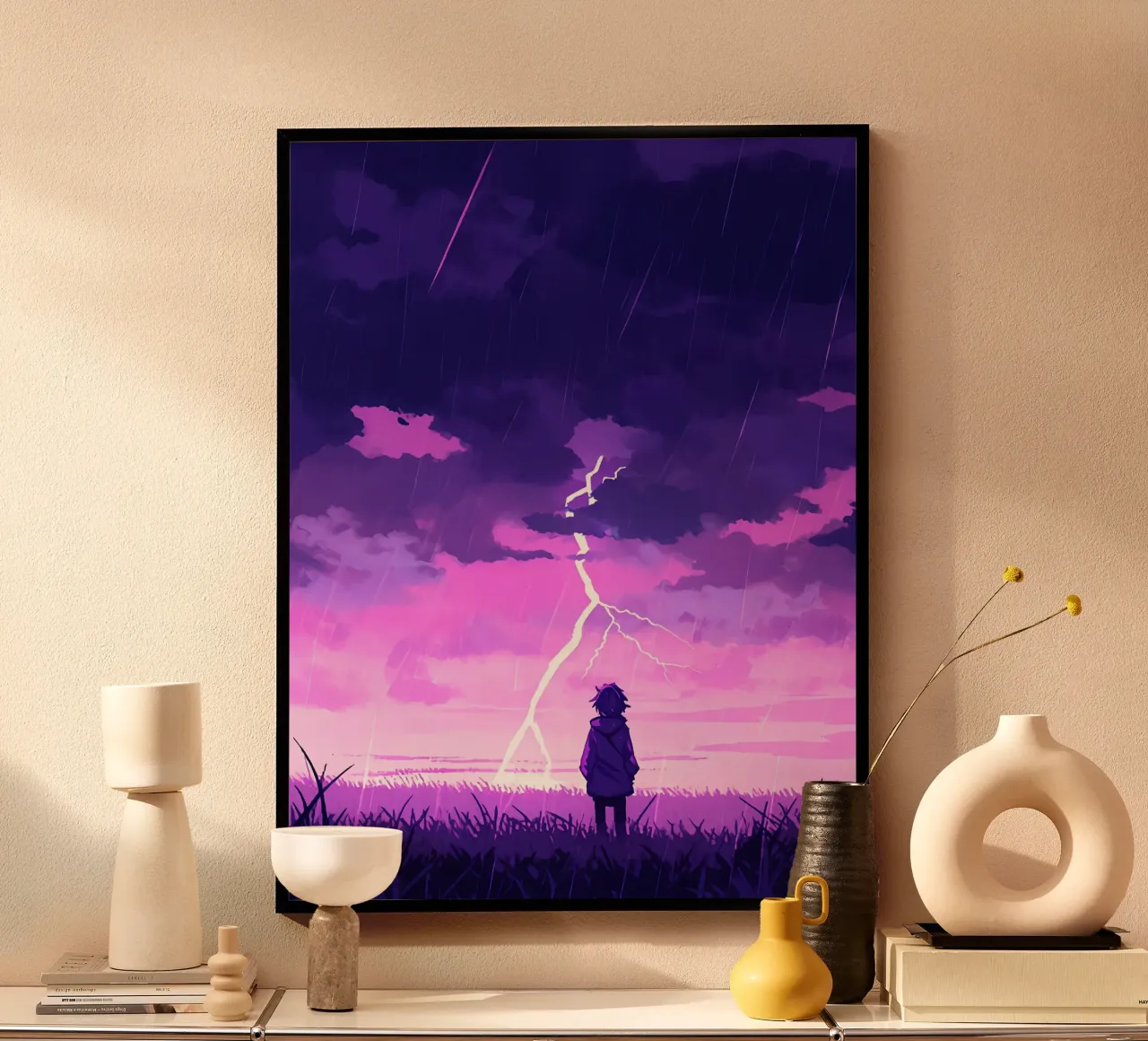 Ragazza sola in un temporale Lofi Art carta hahnemühle da LoFi Gallery