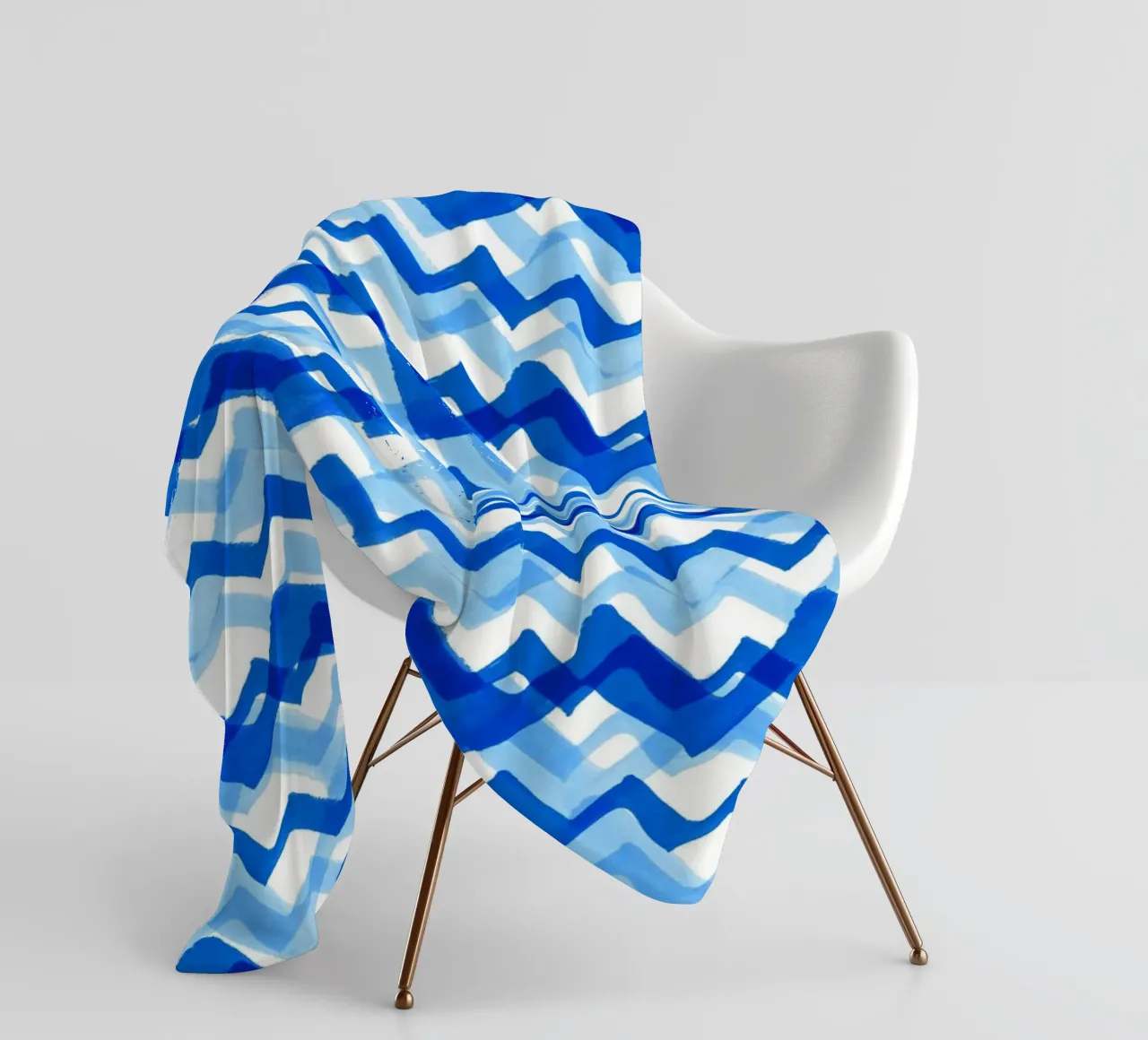 Cobalt Waves | Brush Stroke Pattern coperta in pile da sabidussi