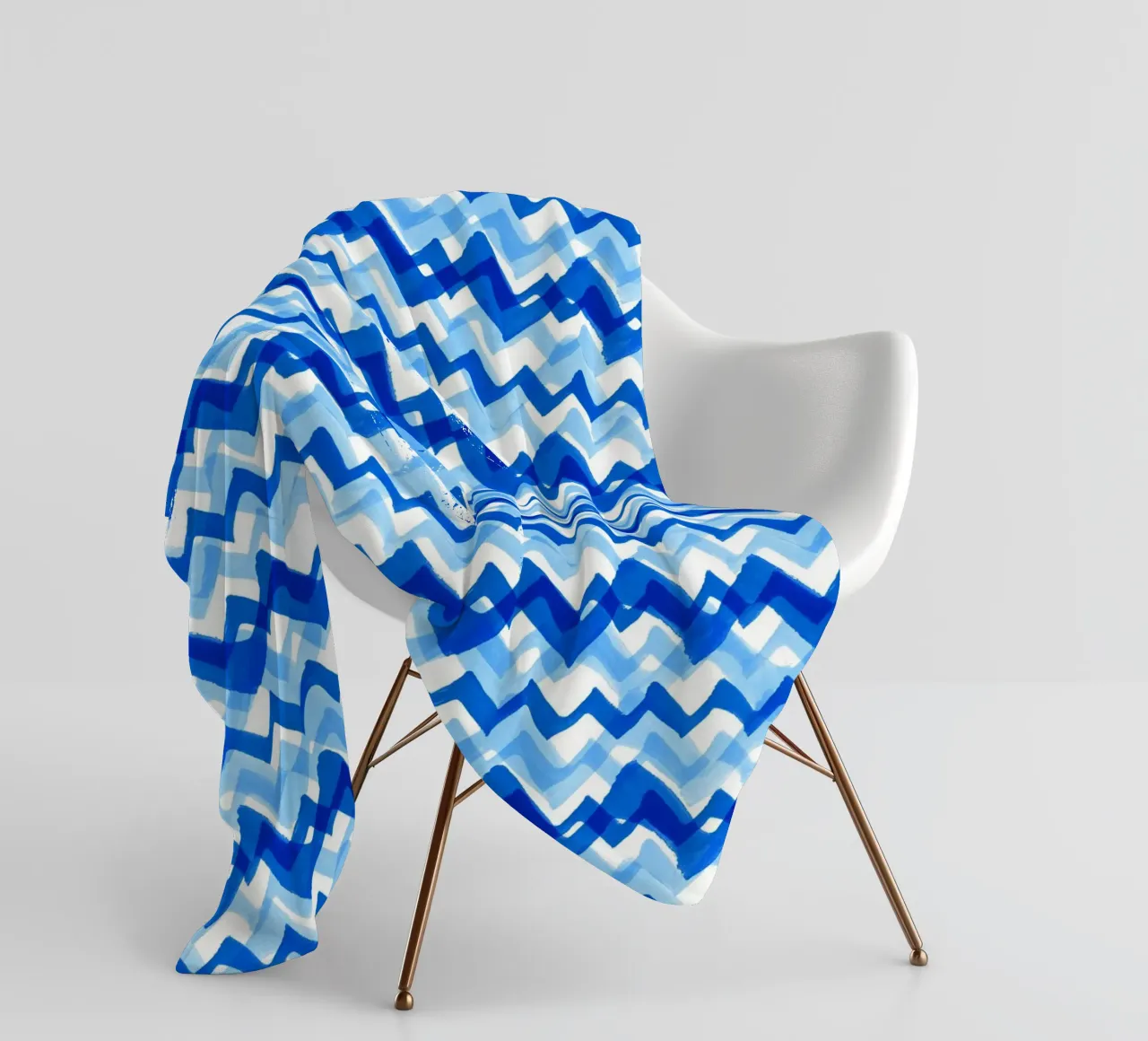 Cobalt Waves | Brush Stroke Pattern coperta in pile da sabidussi