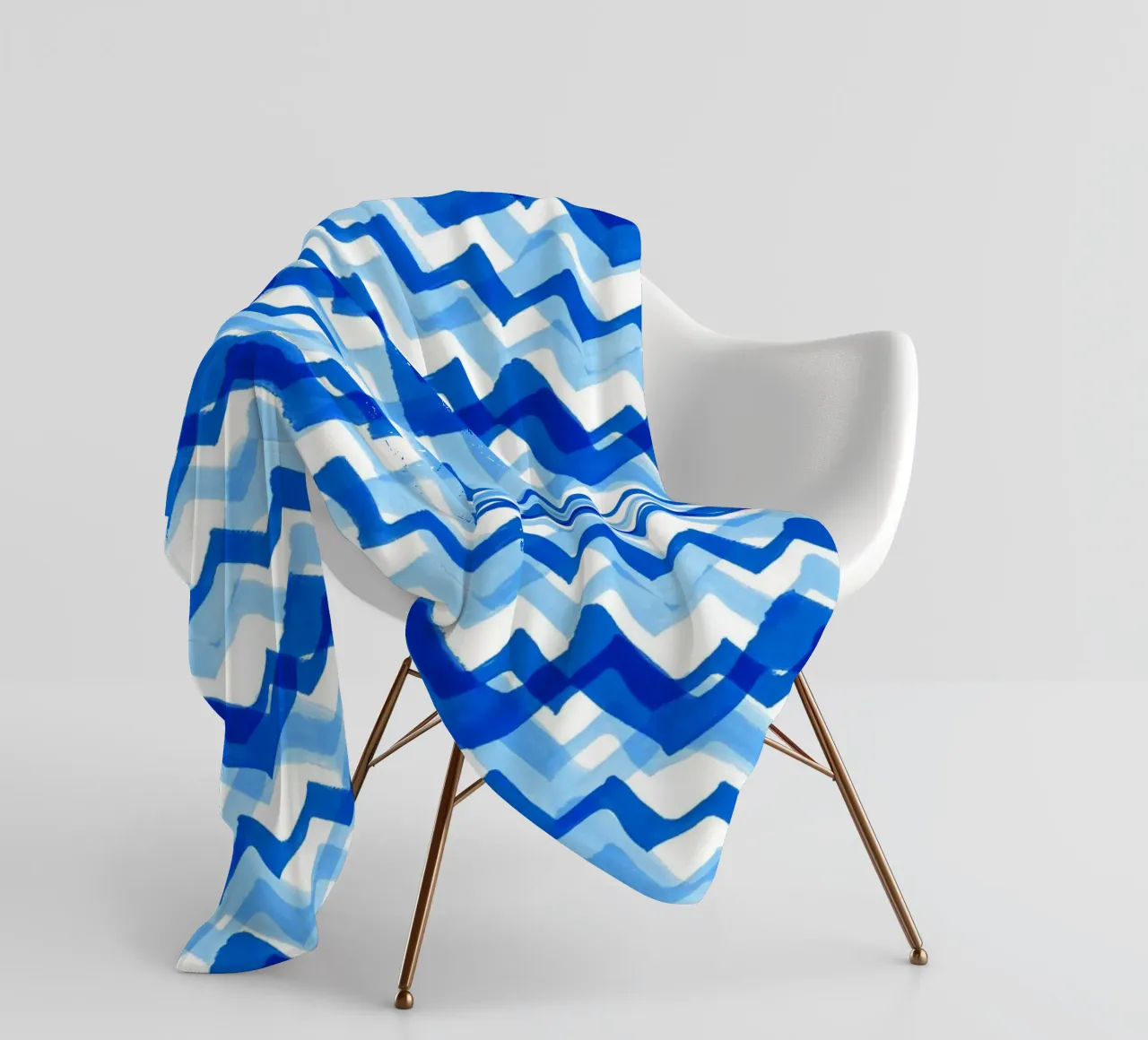 Cobalt Waves | Brush Stroke Pattern coperta in pile da sabidussi