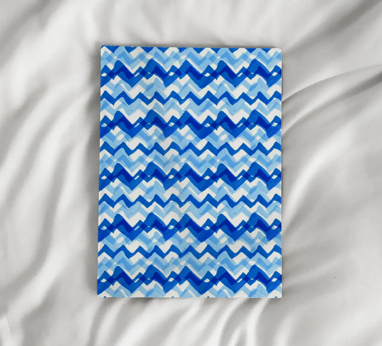 Cobalt Waves | Brush Stroke Pattern notebook by sabidussi