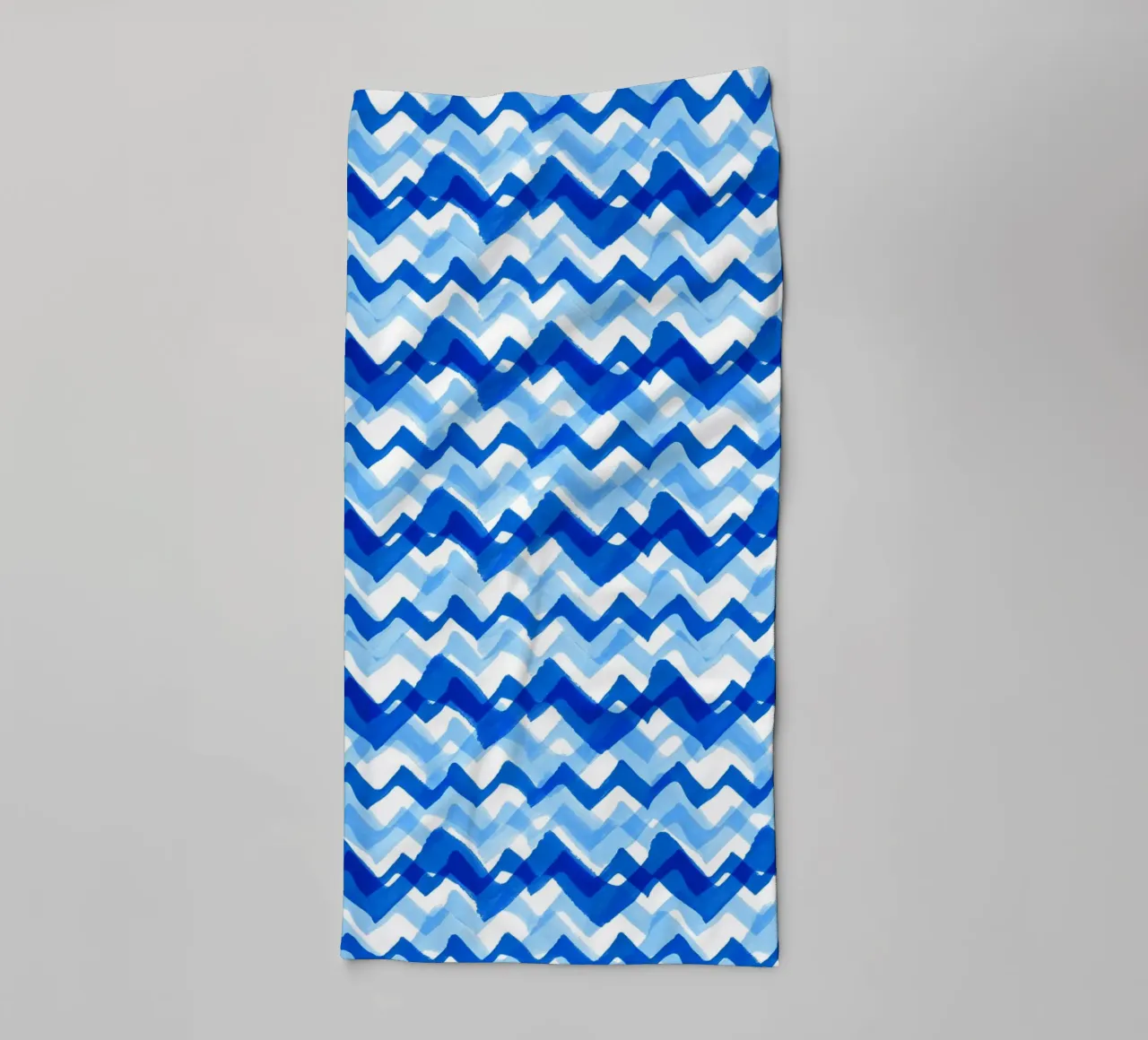 Cobalt Waves | Brush Stroke Pattern towel by sabidussi