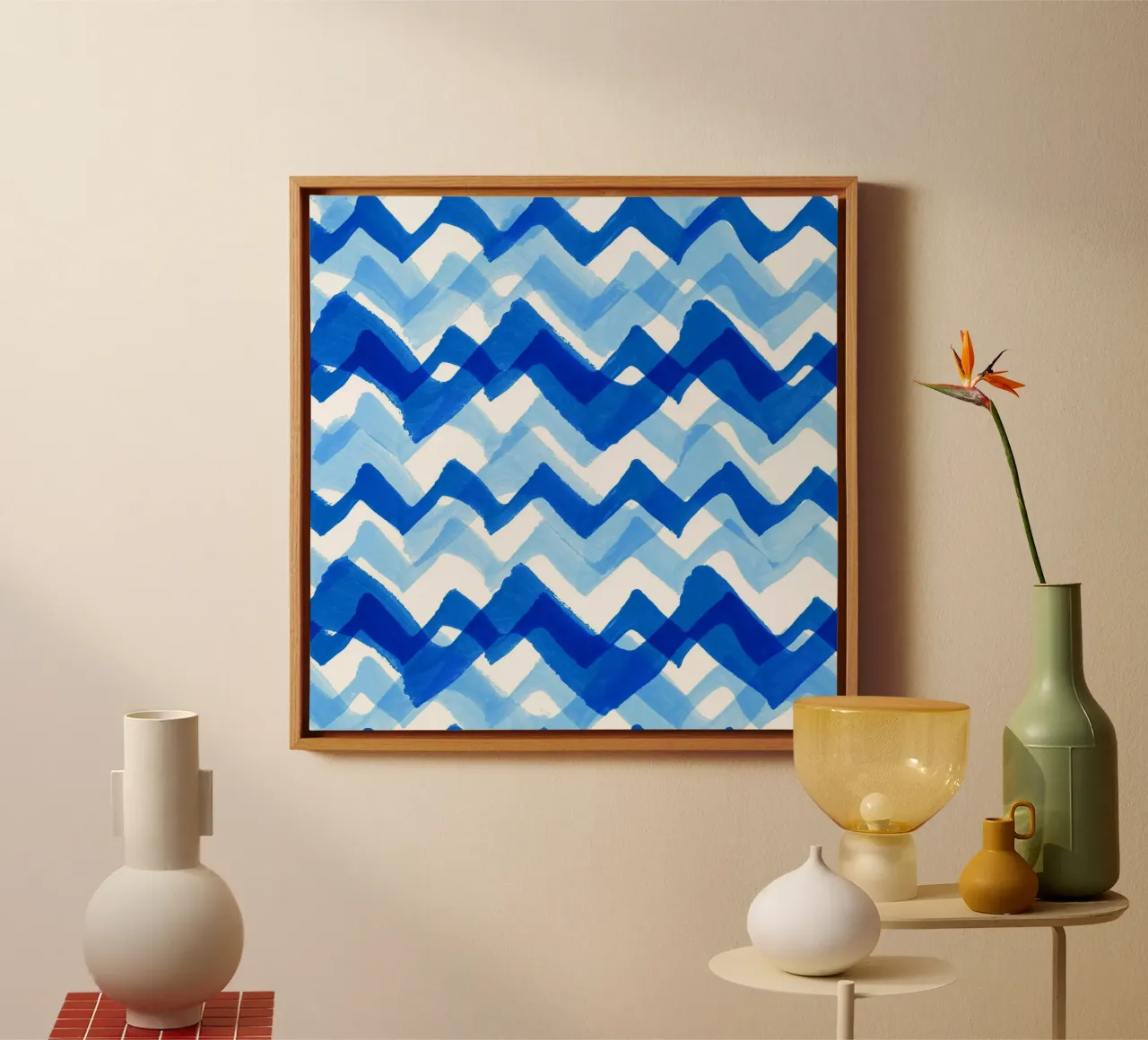 Cobalt Waves | Brush Stroke Pattern tela da sabidussi