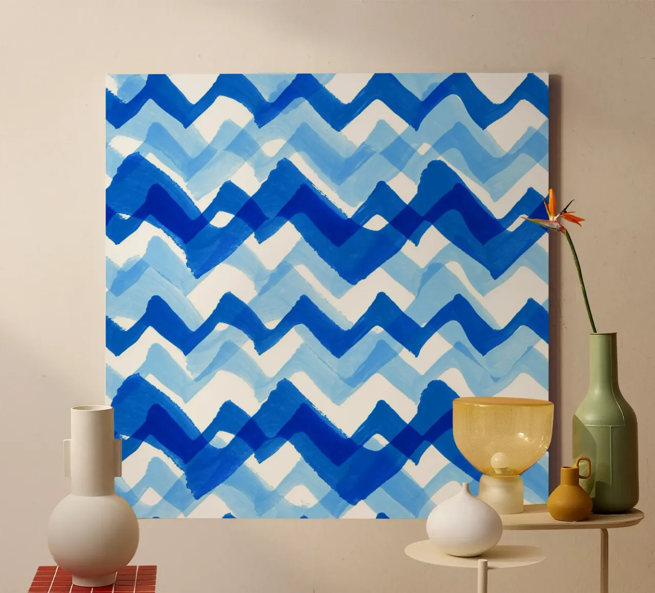 Cobalt Waves | Brush Stroke Pattern tela da sabidussi