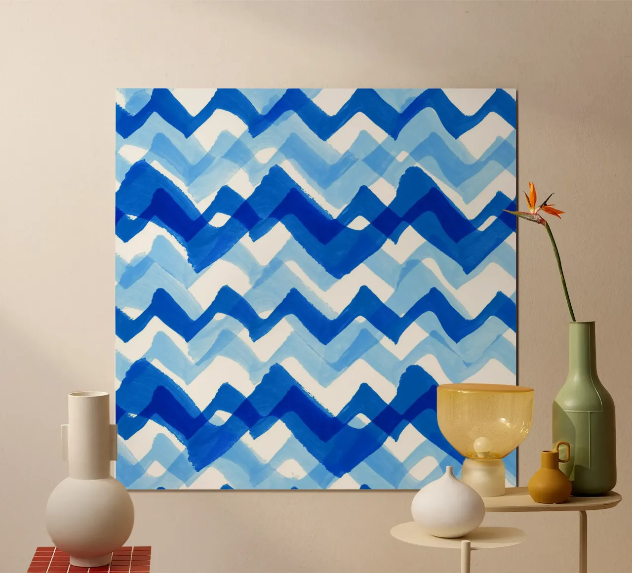 Cobalt Waves | Brush Stroke Pattern poster da sabidussi