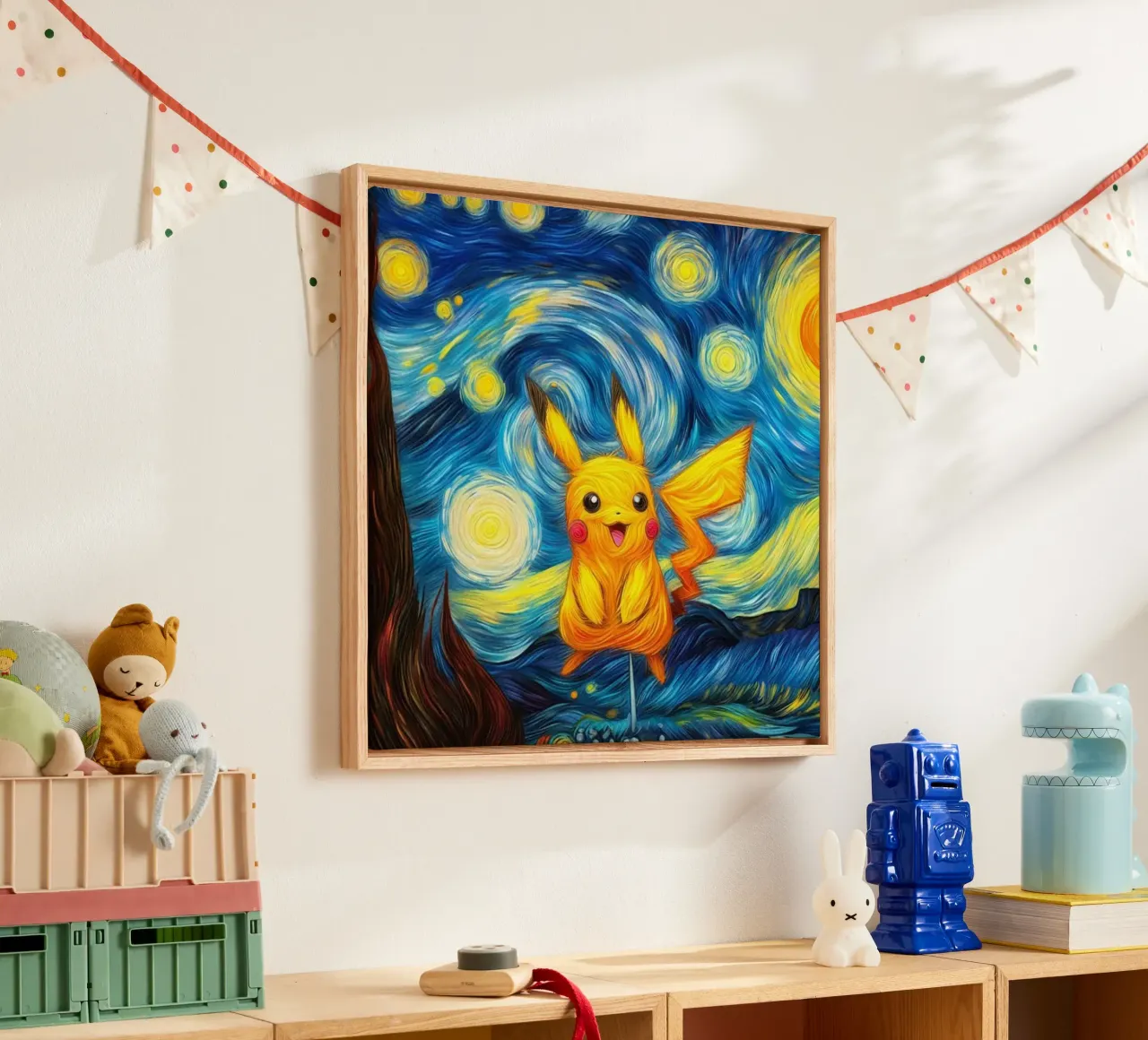 Il simpatico Pikachu tela con Cornice a cassetta da withandname