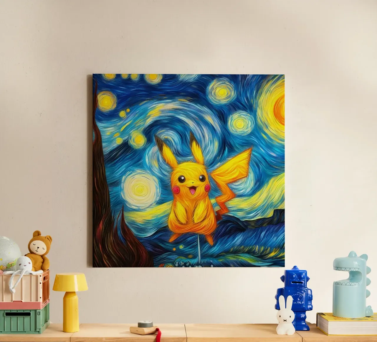 Il simpatico Pikachu tela con Cornice a cassetta da withandname