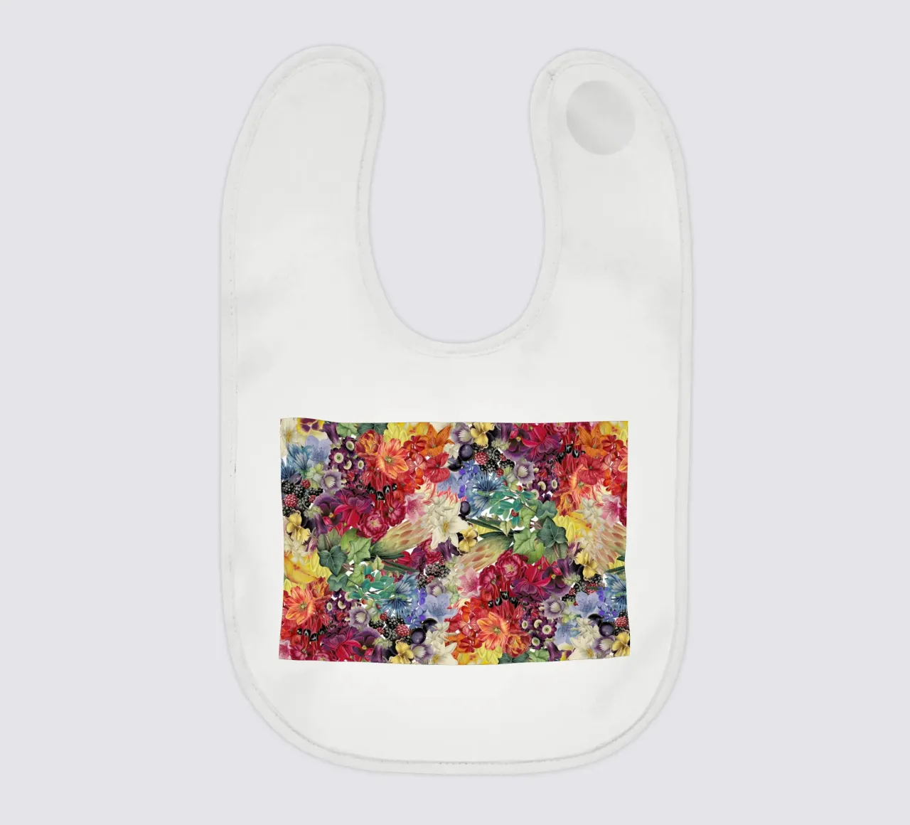 Flowers baby bib by The Gently Unfurling Sneak