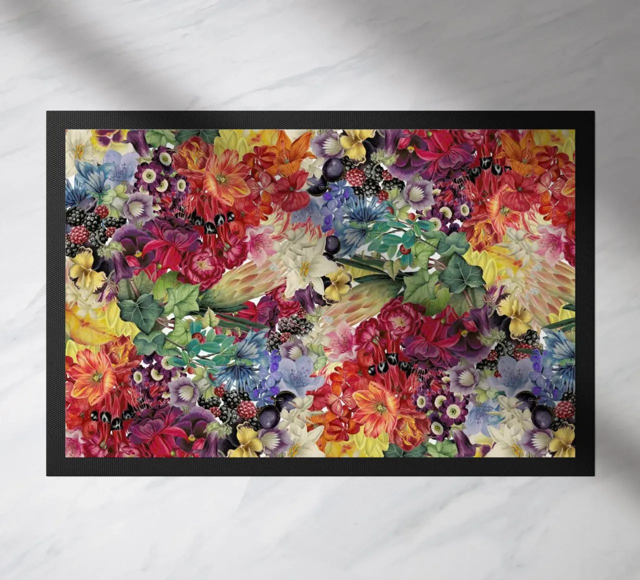 Flowers doormat by The Gently Unfurling Sneak