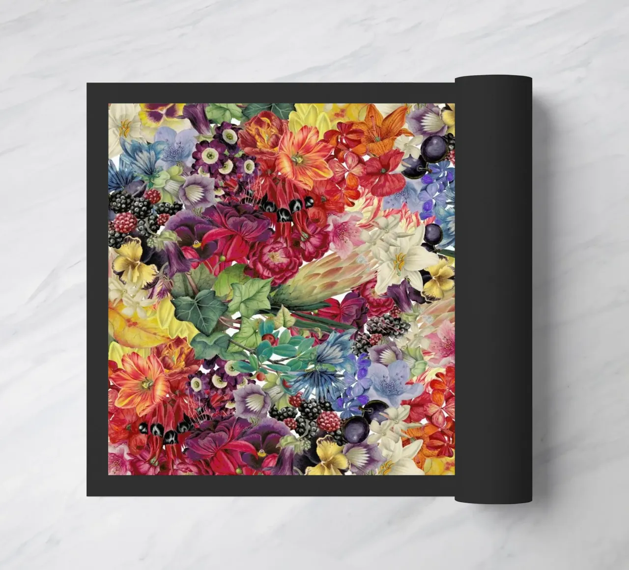 Flowers doormat by The Gently Unfurling Sneak