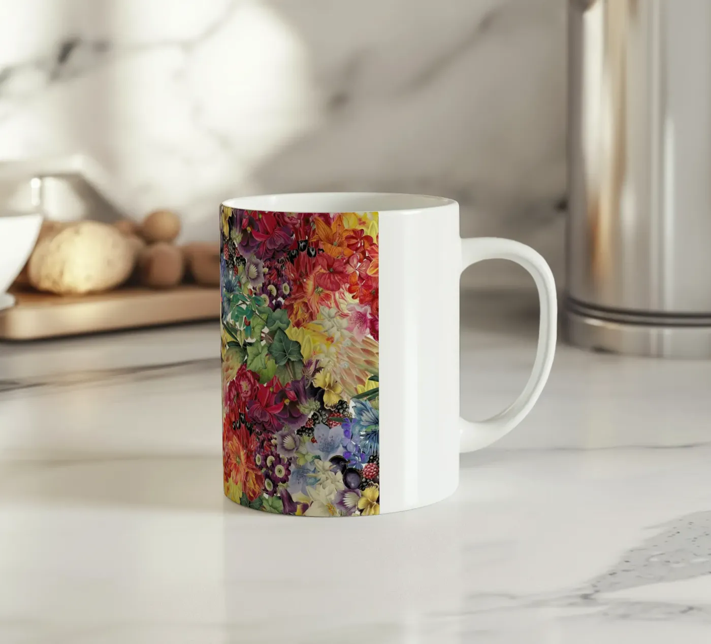 Flowers ceramic mug by The Gently Unfurling Sneak