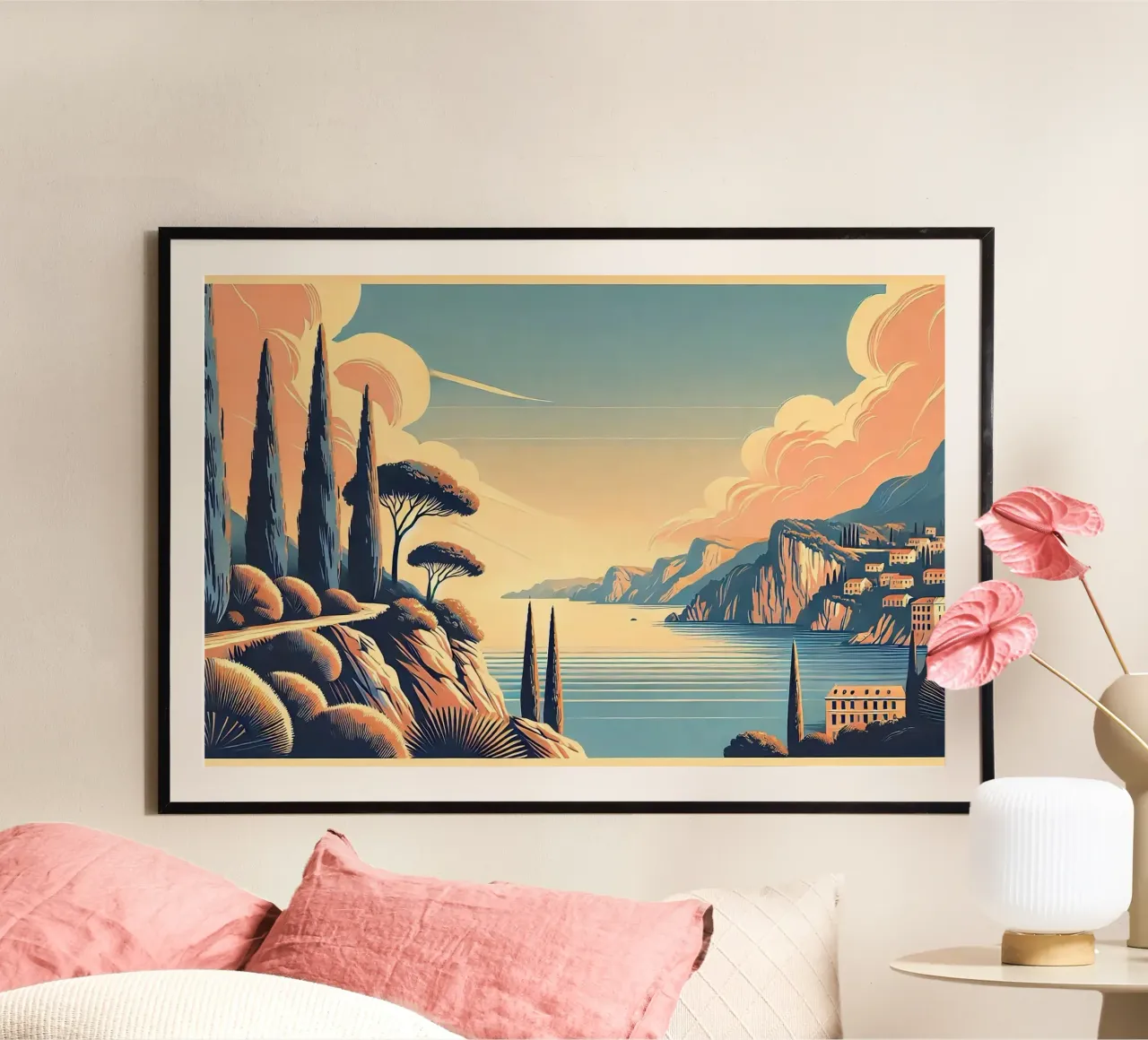 Poster d'epoca della Costa Azzurra carta hahnemühle da Chromatic Fusion Studio