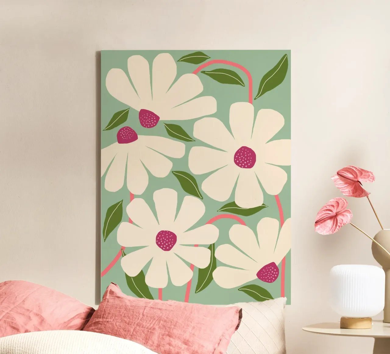 Wild Daisies - Spring tela con Cornice a cassetta da Gale Switzer
