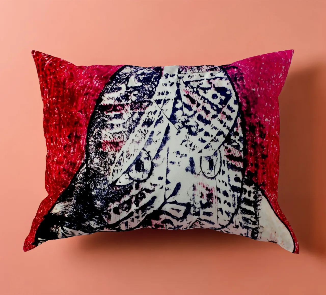 Hibou Lithograph 1955 decorative cushion by Ettyhmoz