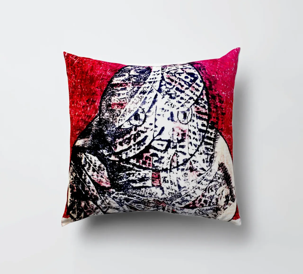 Hibou Lithograph 1955 decorative cushion by Ettyhmoz