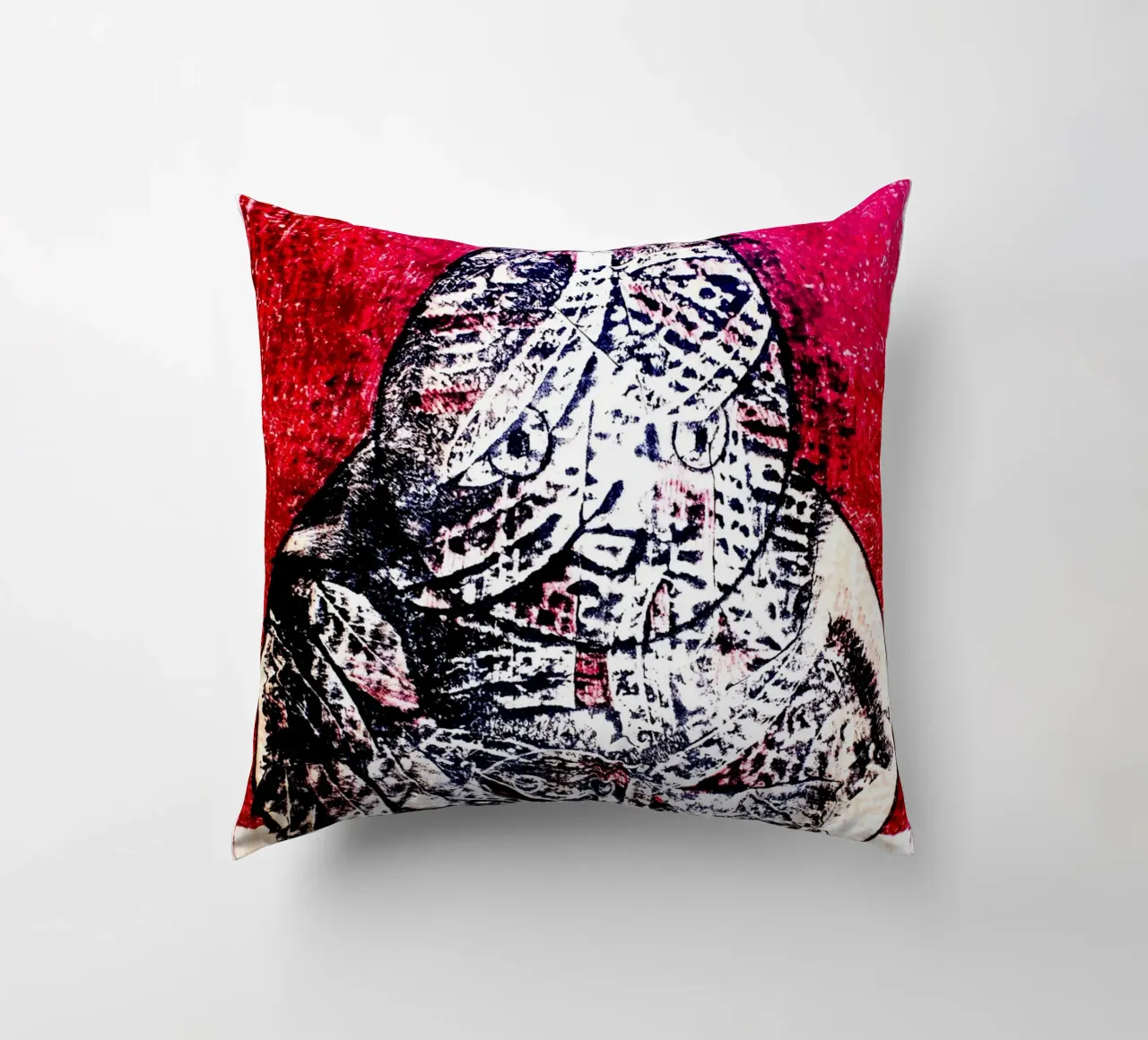 Hibou Lithograph 1955 decorative cushion by Ettyhmoz