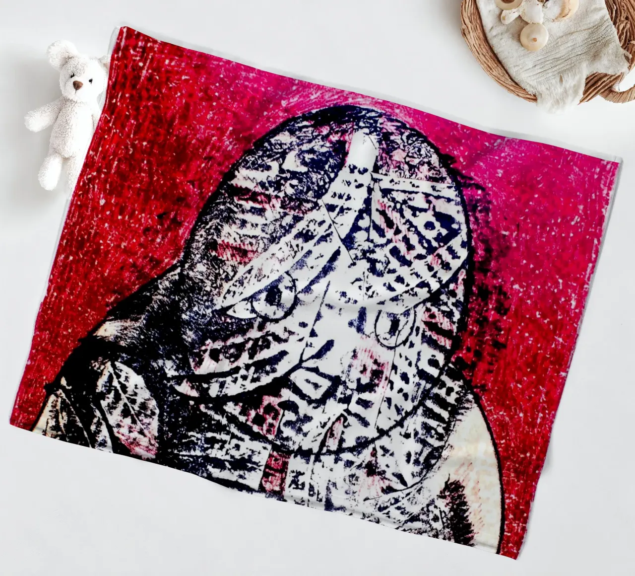 Hibou Lithograph 1955 fleece blanket by Ettyhmoz