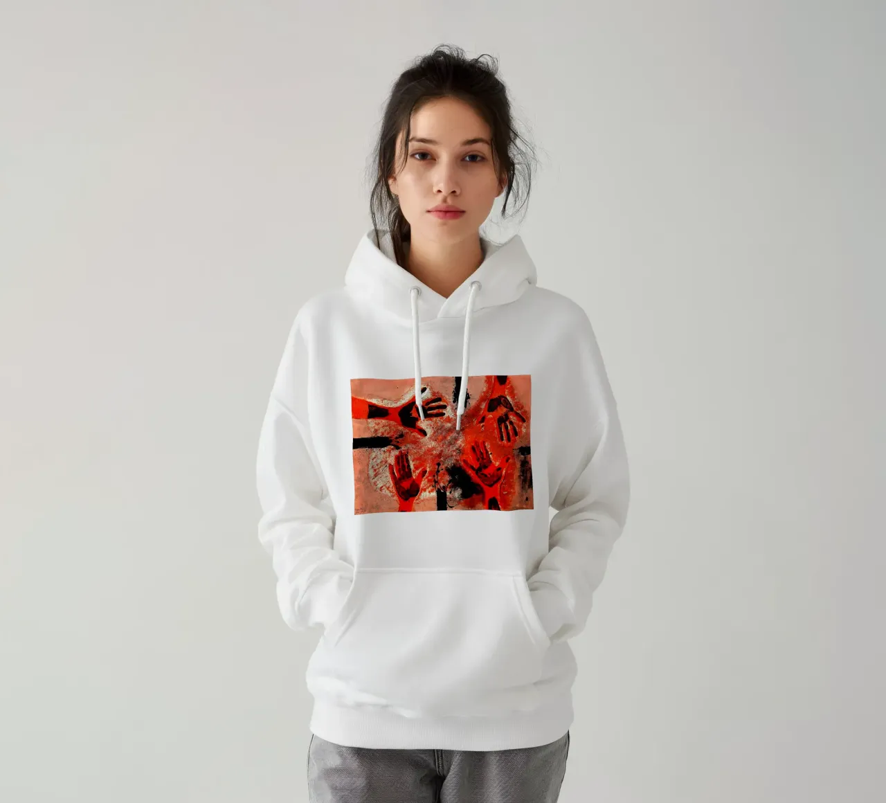 Mani in rosso 1979 felpa con cappuccio da Ettyhmoz