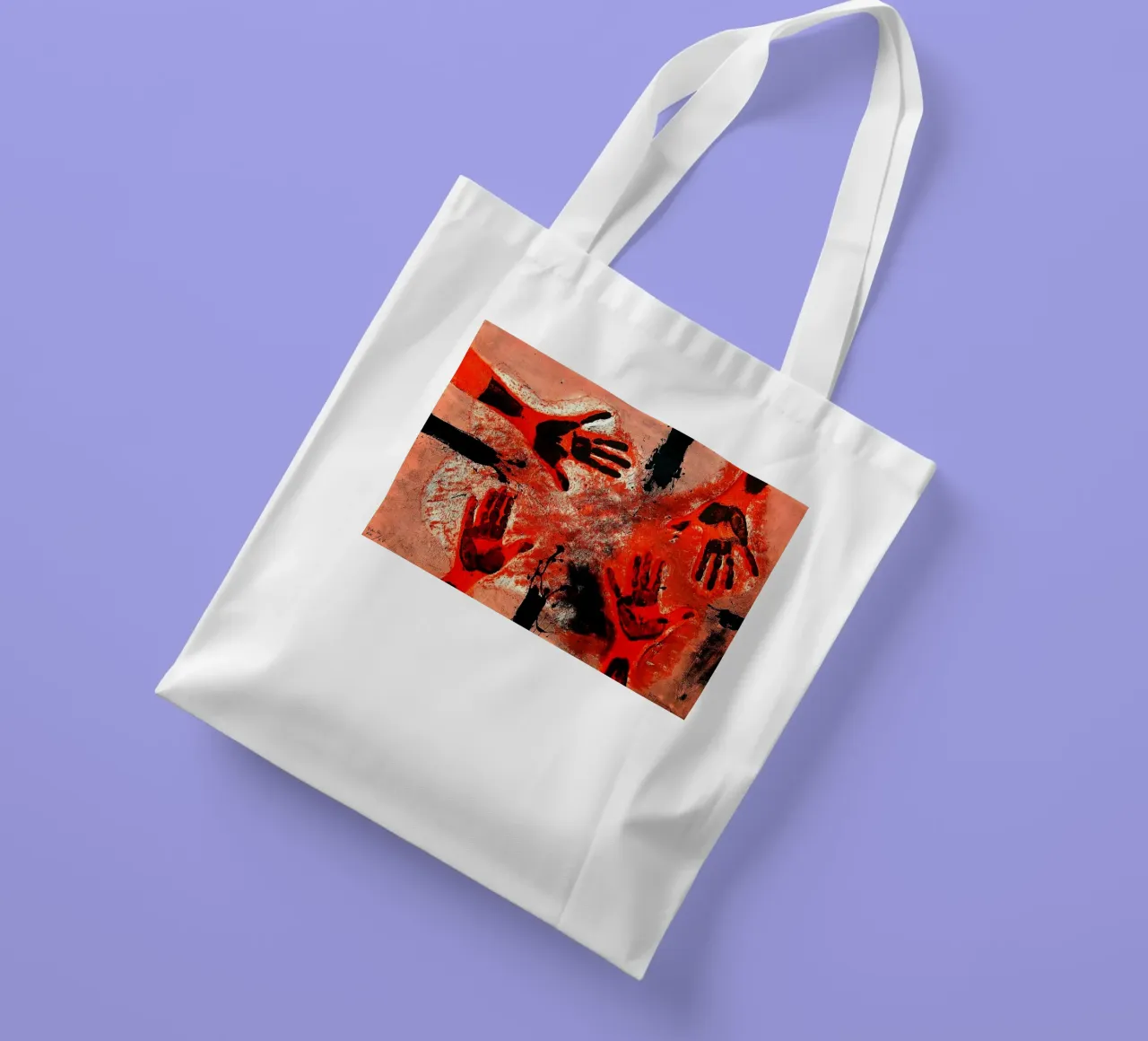 Mani in rosso 1979 borsa in juta da Ettyhmoz