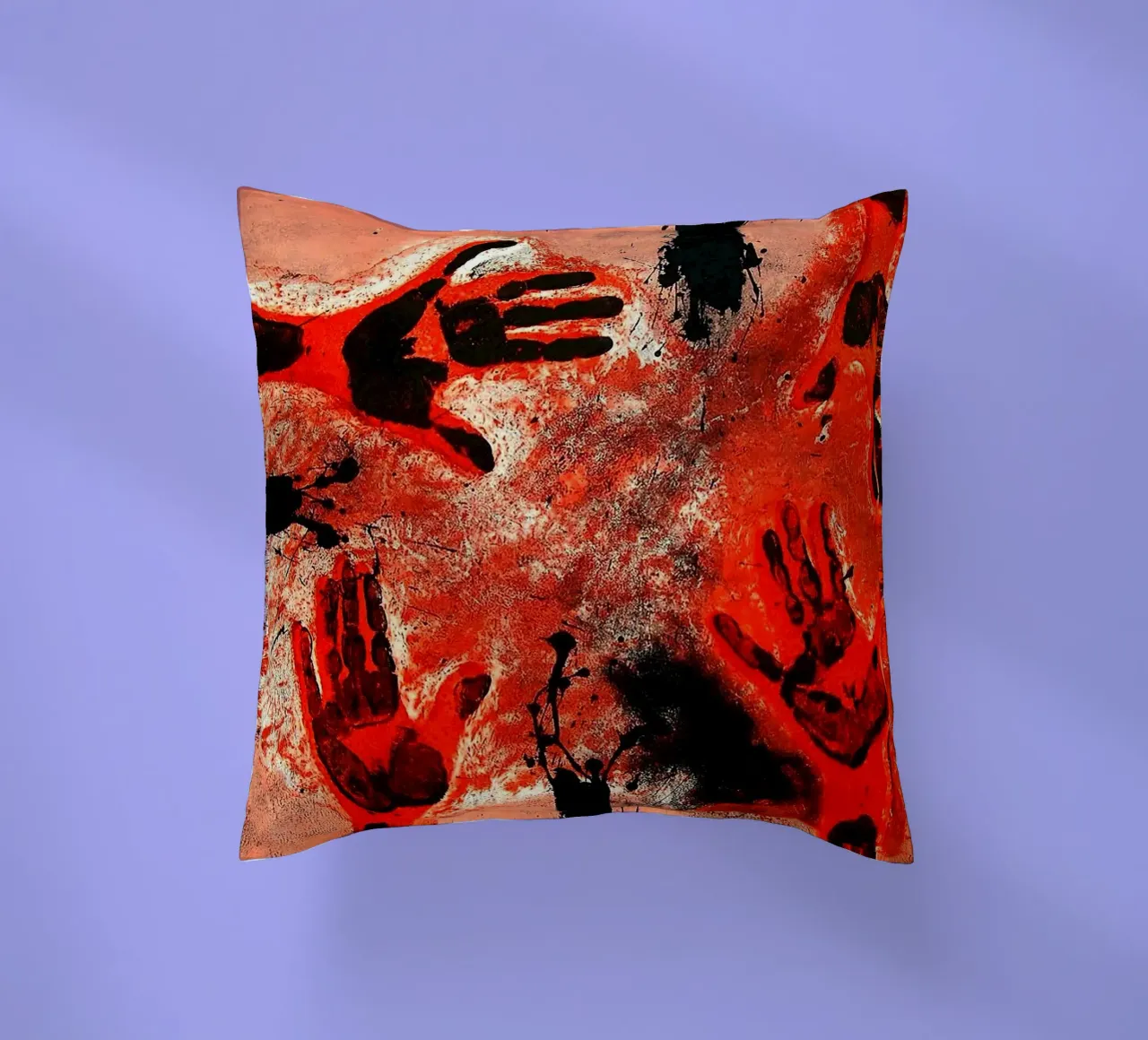 Mani in rosso 1979 cuscino da Ettyhmoz