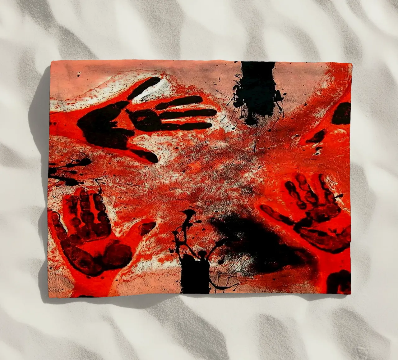 Mani in rosso 1979 telo mare da Ettyhmoz