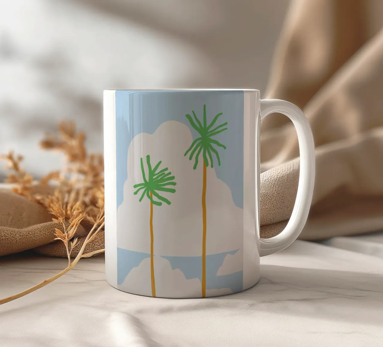 Twin palm tazza in ceramica da Little Dean