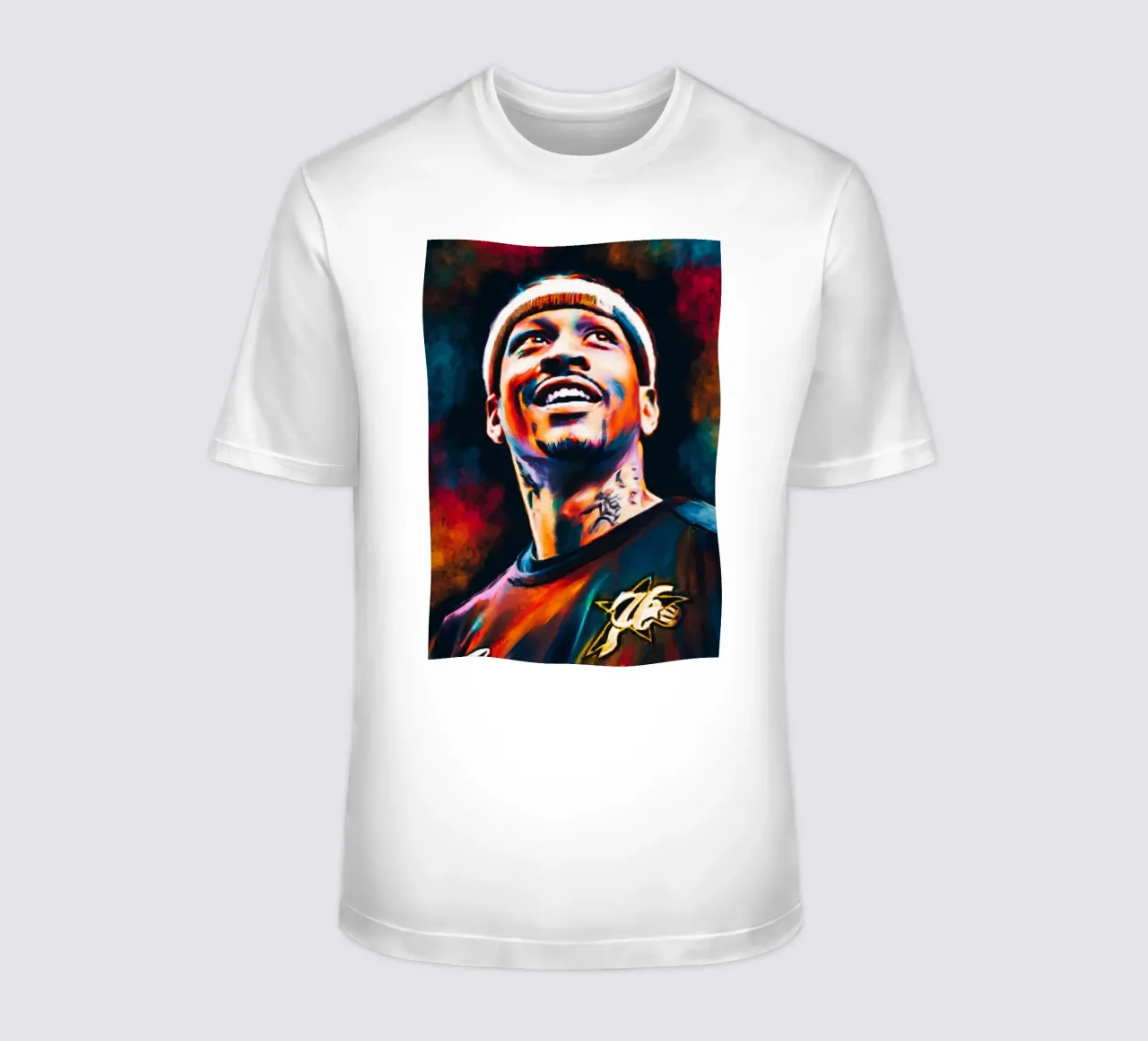 Allen Iverson, ritratto pop art colorato t-shirt da Hantamrata