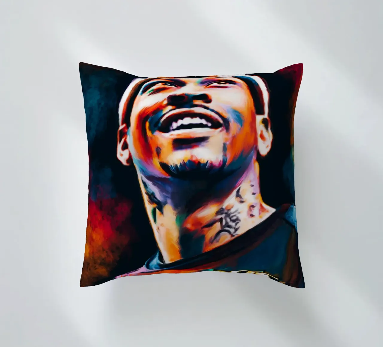 Allen Iverson, ritratto pop art colorato cuscino da Hantamrata